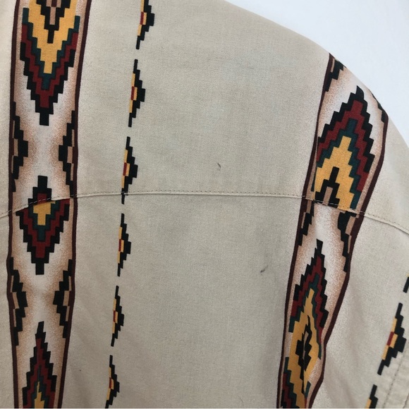 Wrangler Vintage Aztec Pearl Snap Button Up Western Short Sleeve Shirt 2XT - Picture 11 of 14
